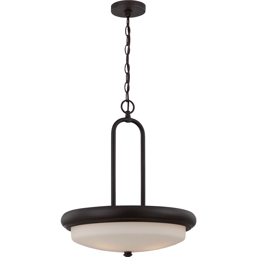 Nuvo Lighting 62/415  Dylan - 3 Light Pendant with Etched Opal Glass - LED Omni Included in Mahogany Bronze Finish
